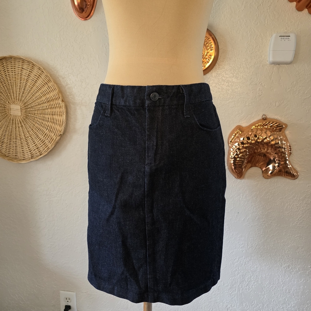 GAP 1969 Dark Wash Denim Pencil Skirt Size 28 Old Money Preppy Career